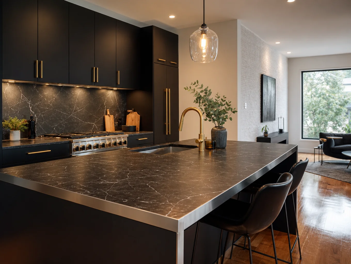 Open-plan kitchen and structural living space residential renovation
