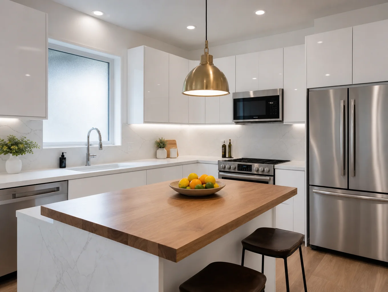 Modern bespoke kitchen renovation with natural light and central island