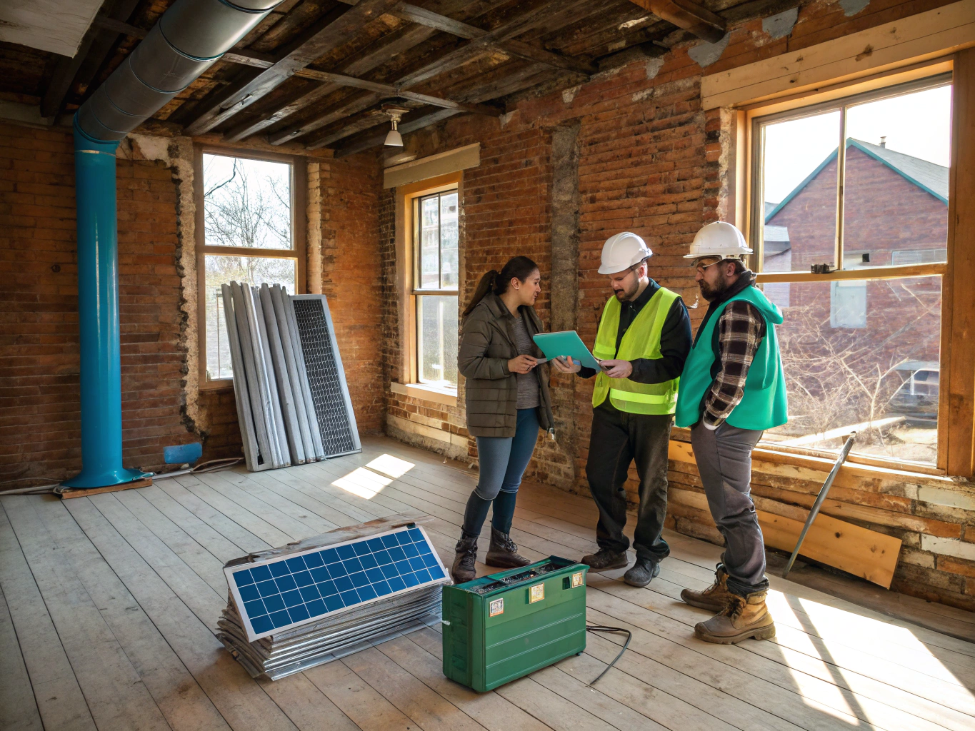 Prestige Complete Construction team reviewing structural carpentry on a residential site