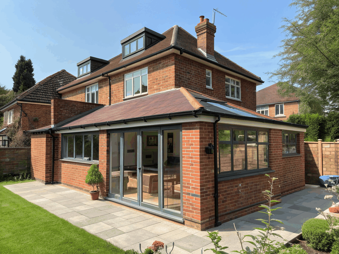 Completed British residential extension and renovation