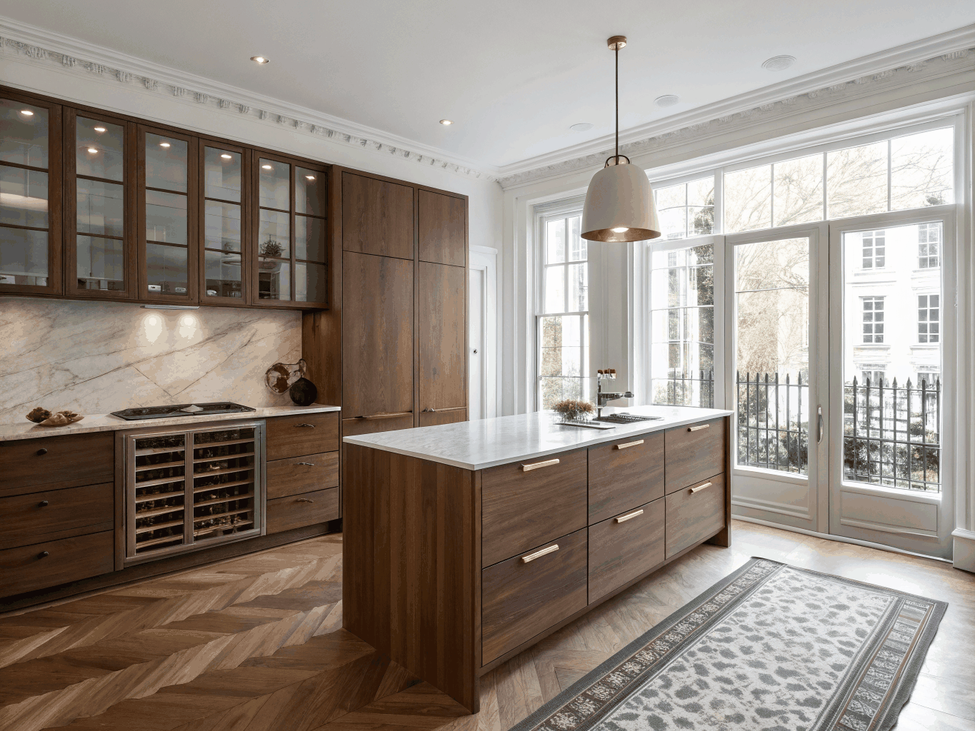 Custom timber joinery and bespoke fitted storage units in oak finish